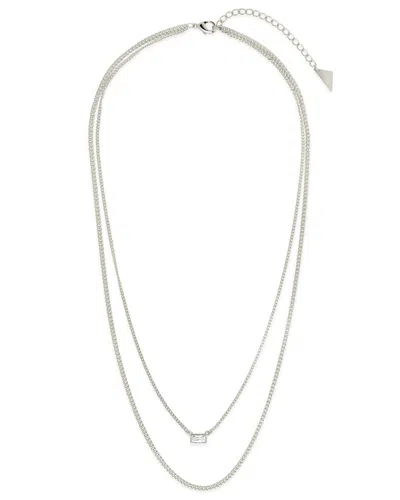 Sterling Forever Cz Layered Necklace In Neutral