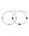 Sterling Forever Lennox Station Cubic Zirconia Chain Bracelet