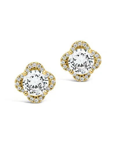 Sterling Forever Cz Lucky Clover Studs