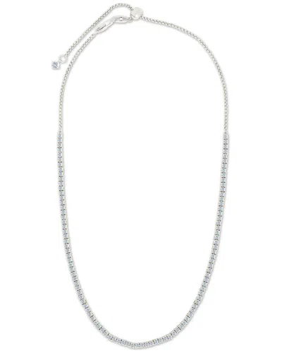Sterling Forever Cz Mirabell Adjustable Tennis Necklace In Metallic