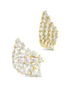Sterling Forever Miranda Cubic Zirconia Fan Stud Earrings In Gold