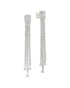 Sterling Forever Cz Naomi Dangle Stud Earrings In Metallic