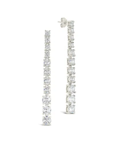Sterling Forever Cz Natasha Drop Stud Earrings