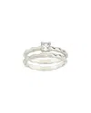 Sterling Forever Cz Nicola Molten Band Ring Set