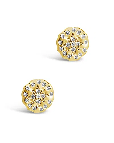 Sterling Forever Cz Northern Star Studs In Gold