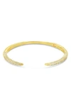 Sterling Forever Cz Open Spike Cuff Bracelet In Gold