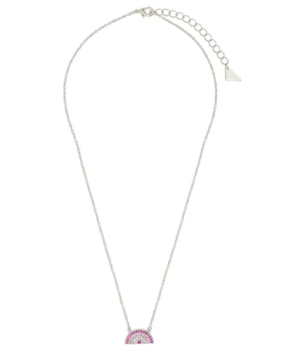 Sterling Forever Cz Pendant Necklace In Metallic