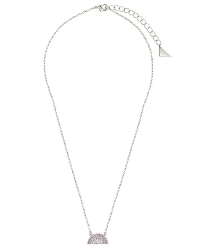 Sterling Forever Cz Pendant Necklace In Metallic