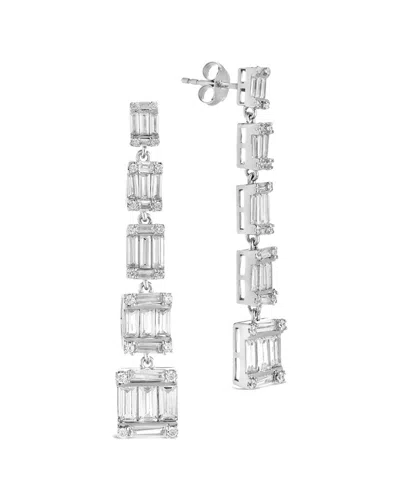 Sterling Forever Cz Penelope Drop Stud Earrings