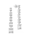 Sterling Forever Penelope Cubic Zirconia Drop Stud Earrings In Metallic