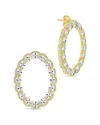 Sterling Forever Rosario Cz Front Hoop Earrings In Gold
