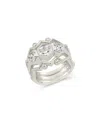 Sterling Forever Caterina Cz Stacking Ring Set Of 3 In Metallic