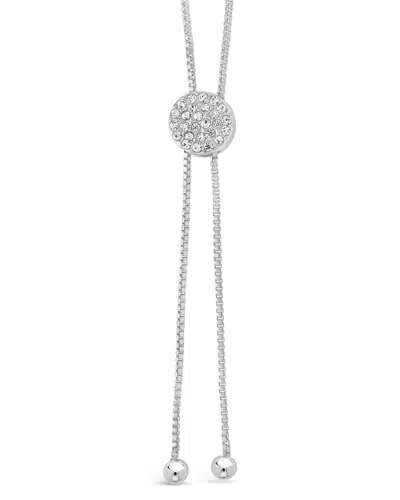Sterling Forever Cz Slider Bolo Necklace In Metallic