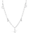 Sterling Forever Cz Star & Moon Necklace