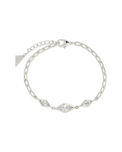 Sterling Forever Lissie Station Bracelet In Grey