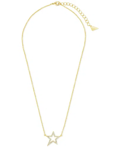STERLING FOREVER STERLING FOREVER CZ STATIONED STAR OUTLINE NECKLACE