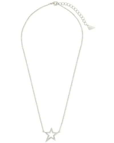 STERLING FOREVER STERLING FOREVER CZ STATIONED STAR OUTLINE NECKLACE