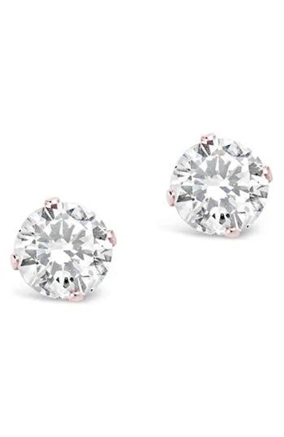 Sterling Forever Cz Stud Earrings In Gold