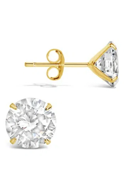 Sterling Forever Cz Stud Earrings In Gold