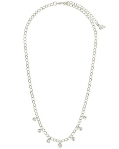 STERLING FOREVER STERLING FOREVER CZ SYDNEY CHARM CHAIN NECKLACE