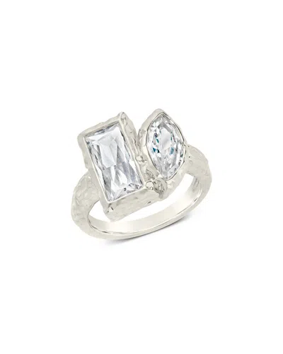 Sterling Forever Tate Cz Ring In Silver