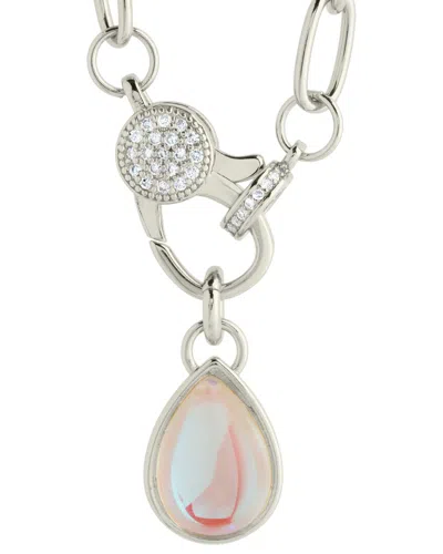 Sterling Forever Cz Tay Necklace In Transparent
