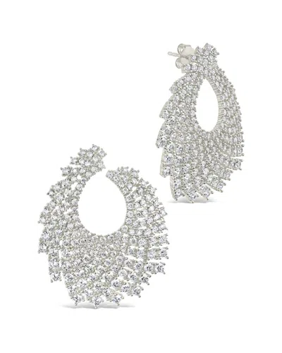 Sterling Forever Cz Viola Statement Stud Earrings