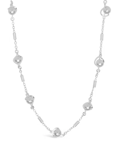 Sterling Forever Dainty Face Mask Chain In Silver