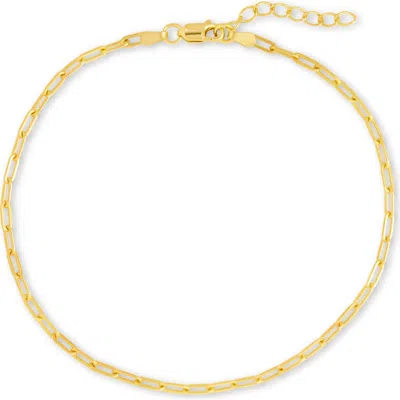 Sterling Forever Dainty Paperclip Chain Bracelet In Gold