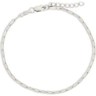 Sterling Forever Dainty Paperclip Chain Bracelet In Metallic
