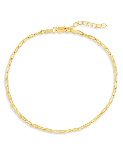 Sterling Forever Dainty Paperclip Chain Bracelet In Gold