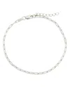 Sterling Forever Dainty Paperclip Chain Bracelet In Metallic