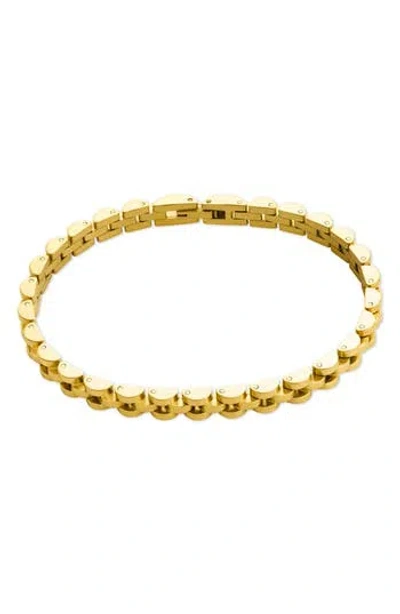 Sterling Forever Dainty Thin Band Bracelet In Gold