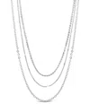 Sterling Forever Dainty Three Layer Chain Necklace - Silver In Silver