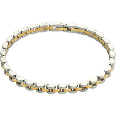 Sterling Forever Dainty Watchband Chain Bracelet In Gold