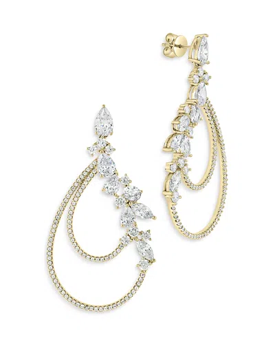 Sterling Forever Dakota Cubic Zirconia Open Drop Earrings In 14k Gold Plated