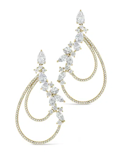 Sterling Forever Dakota Cz Drop Stud Earrings In Gold