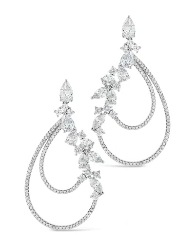 Sterling Forever Dakota Cz Drop Stud Earrings In Silver