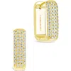 Sterling Forever Dalia Pavé Cubic Zirconia Rectangular Hoop Earrings