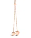 Sterling Forever Dangling Heart Bolo Slider Necklace In Multi
