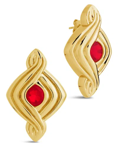 Sterling Forever Danish Cz Stud Earrings In Gold