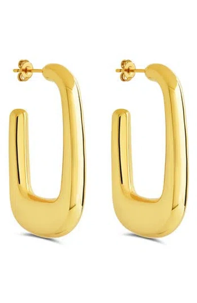 Sterling Forever Daphne Geometric Hoop Earrings In Gold