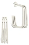 Sterling Forever Davina Square Hoop Earrings In Silver