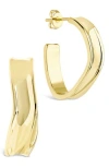 Sterling Forever Dayton Abstract Twist Hoop Earrings In Gold