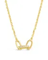 Sterling Forever Delicate Beaded Glasses Chain In Gold