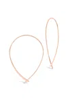 Sterling Forever Delicate Threader Hoop Earrings-gold