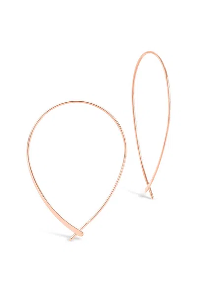 Sterling Forever Delicate Threader Hoop Earrings-gold
