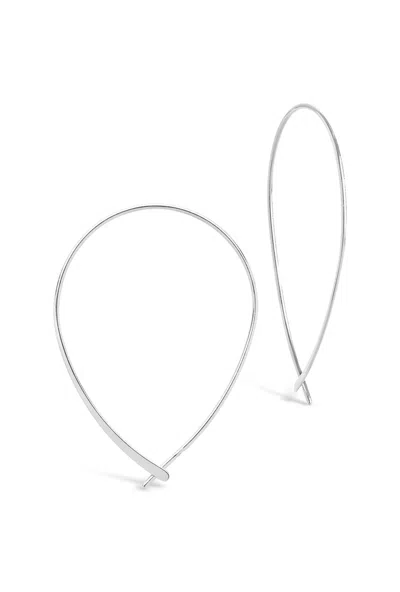 Sterling Forever Delicate Threader Hoop Earrings-gold In Metallic