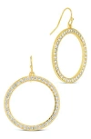Sterling Forever Della Cubic Zirconia Circle Drop Earrings In Gold