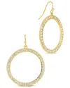 Sterling Forever Della Cz Circle Dangle Earrings In Gold